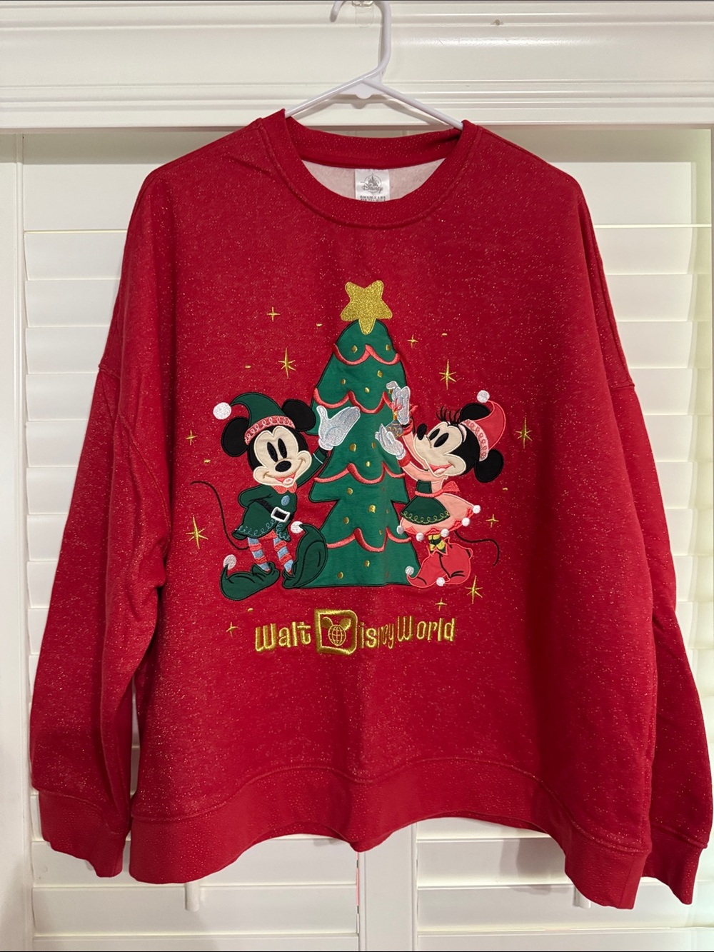 Disney Red Holiday Mickey & Minnie Crewneck Sweatshirt